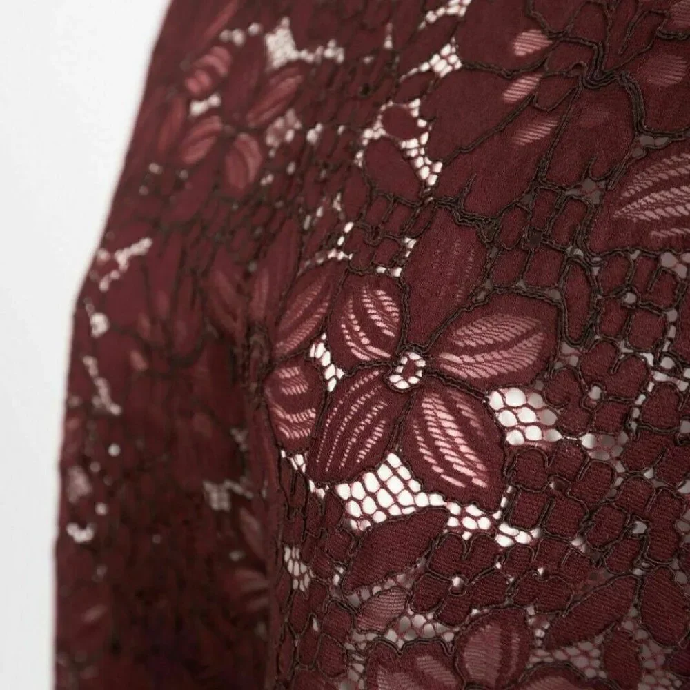 Zara Womens Lace Blouse Shirt Top M Medium Floral